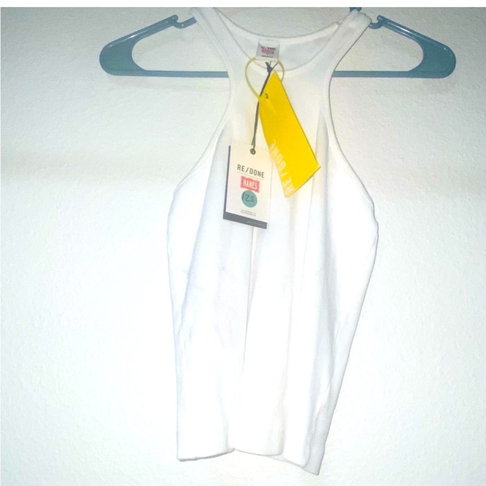 Re/Done✨Hanes Vintage White V Neck Baby Tee. No offers price is firm